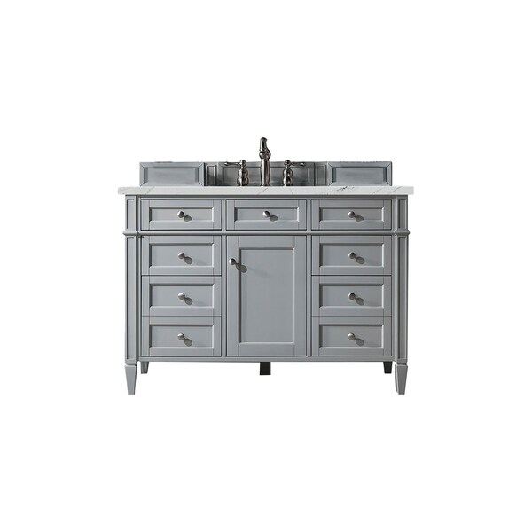 James Martin Vanities Brittany 48in Single Vanity, Urban Gray w/ 3 CM Ethereal Noctis Quartz Top 650-V48-UGR-3ENC - main